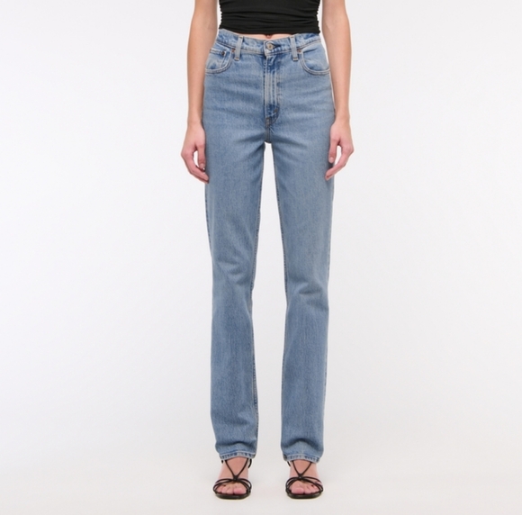 Abercrombie & Fitch 90s Slim Straight Ultra High Rise Jeans 26 2 Short - Picture 1 of 13